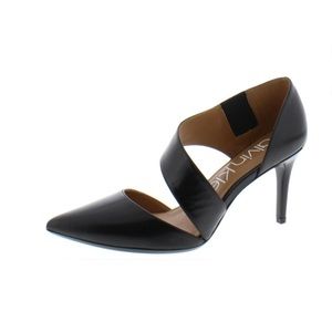 Calvin Klein Womens Gella Asymmetrical Strap Dress Heels